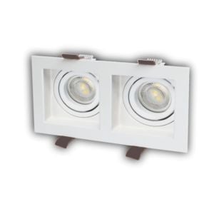 Cata CT-5237 Pars Beyaz İkili Kare Dekoratif Spot