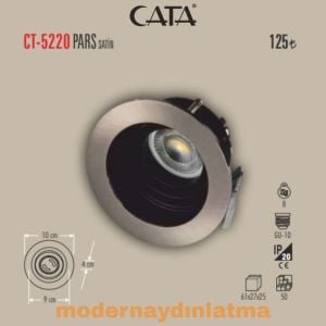 Cata CT-5220 Pars Satin-Siyah Yuvarlak Dekoratif Spot