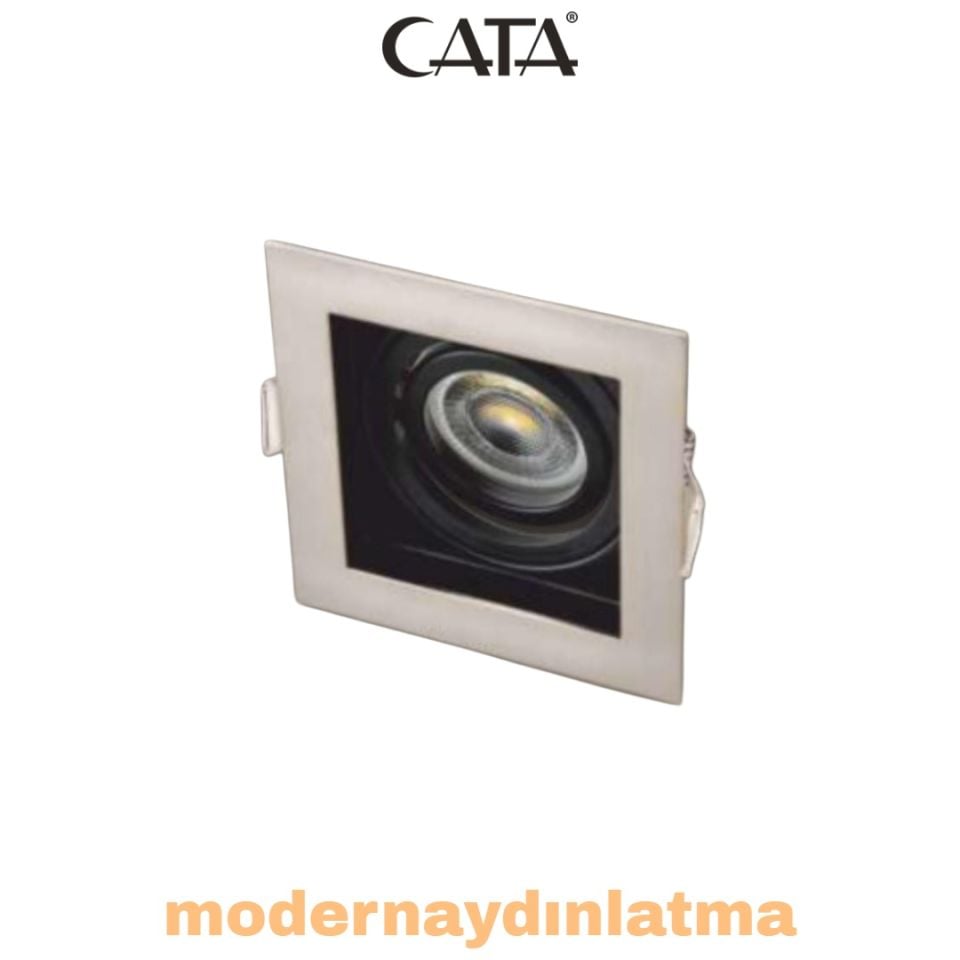 Cata CT-5225 Pars Satin-Siyah Kare Dekoratif Spot