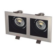 Cata CT-5226 Pars Satin-Siyah İkili Kare Dekoratif Spot