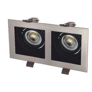 Cata CT-5226 Pars Satin-Siyah İkili Kare Dekoratif Spot