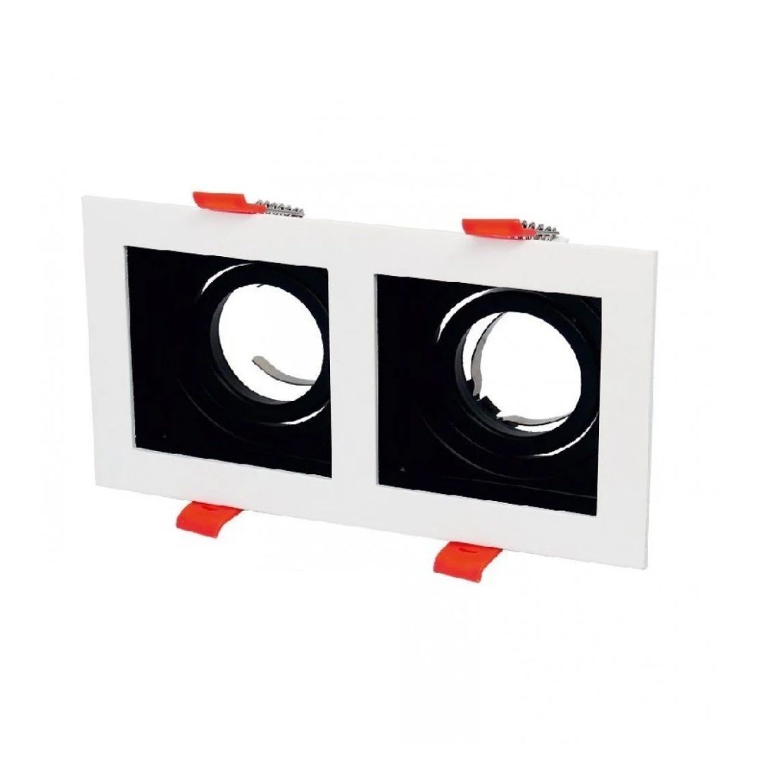 Cata CT-5227 Pars Beyaz-Siyah İkili Kare Dekoratif Spot