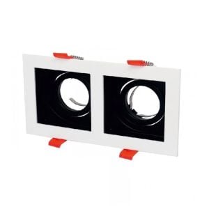 Cata CT-5227 Pars Beyaz-Siyah İkili Kare Dekoratif Spot