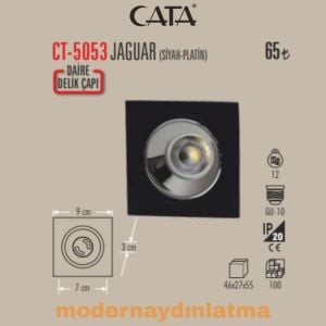 Cata CT-5053 Jaguar Siyah-Platin Kare Dekoratif Spot