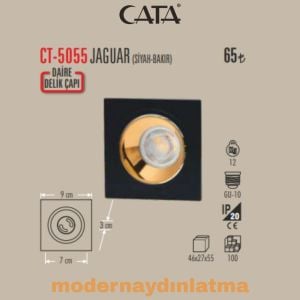 Cata CT-5055 Jaguar Siyah-Bakır Kare Dekoratif Spot