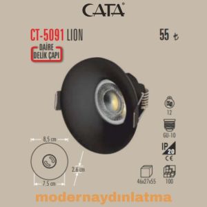 Cata CT-5091 Lion Siyah Yuvarlak Dekoratif Spot