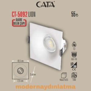 Cata CT-5092 Lion Beyaz Kare Dekoratif Spot