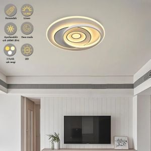 Nofa 50cm Beyaz Ledli Plafonyer Avize Kumandalı 1411-3