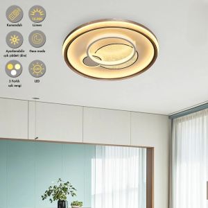 Nofa 50cm Beyaz Ledli Plafonyer Avize Kumandalı 1411-5