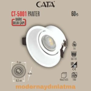 Cata CT-5001 Panter Beyaz Yuvarlak Dekoratif Spot