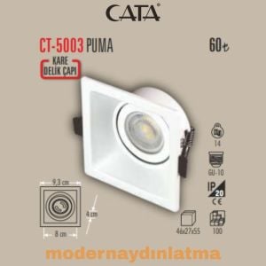 Cata CT-5003 Panter Beyaz Kare Dekoratif Spot