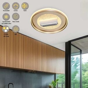 Storm 60cm Beyaz Kumandalı Fanlı Ledli Plafonyer Avize 1412-3