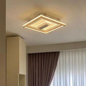 Storm 60x60cm Fanlı Armatür Beyaz Kumandalı Ledli Plafonyer Avize 1412-4