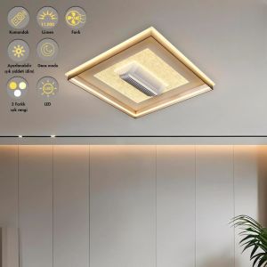 Storm 60x60cm Fanlı Armatür Beyaz Kumandalı Ledli Plafonyer Avize 1412-4