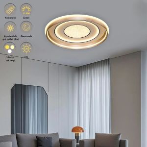 Dare 60cm Beyaz Kumandalı Ledli Plafonyer Avize 1412-6