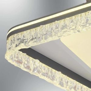 Nofa 50x50cm Tuya Uyumlu Kumandalı Beyaz Ledli Plafonyer Avize 1414-3