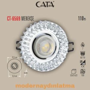 Cata CT-6569 Menekşe Yuvarlak Dekoratif Cam Spot