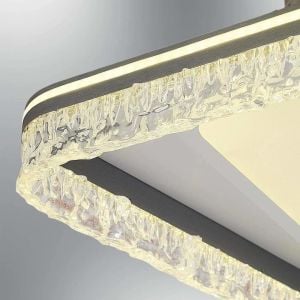 Nofa 60x60cm Tuya Uyumlu Kumandalı Beyaz Ledli Plafonyer Avize 1414-4