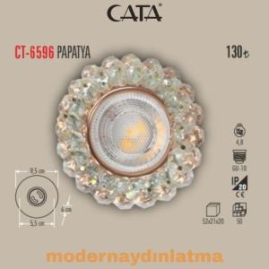 Cata CT-6596 Papatya Yuvarlak Dekoratif Cam Spot
