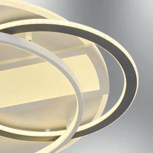 Nofa 60cm Tuya Uyumlu Kumandalı Beyaz Ledli Plafonyer Avize 1414-6