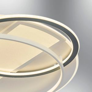 Nofa 80cm Tuya Uyumlu Kumandalı Beyaz Ledli Plafonyer Avize 1414-6