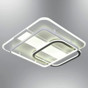 Nofa 80x80cm Tuya Uyumlu Kumandalı Beyaz Ledli Plafonyer Avize 1414-8