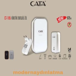 Cata CT-105 Kinetik Enerjili Uzaktan Kumandalı Kapı Zili