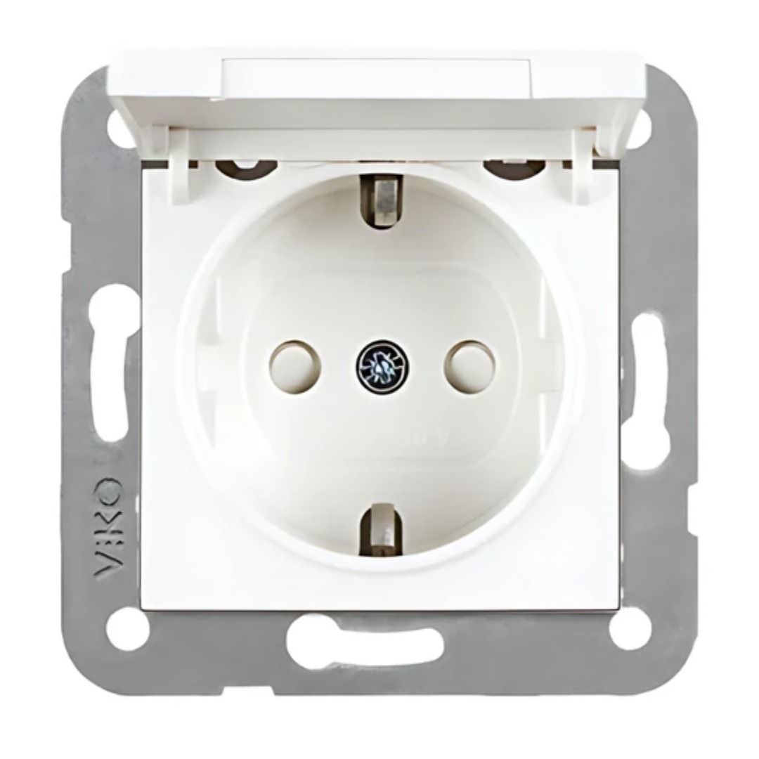 Viko Karre Serisi Anahtar Prizler Topraklı Priz - Kapaklı - Çerçevesiz