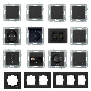 Viko Novella Serisi Siyah Renk Anahtar Prizler