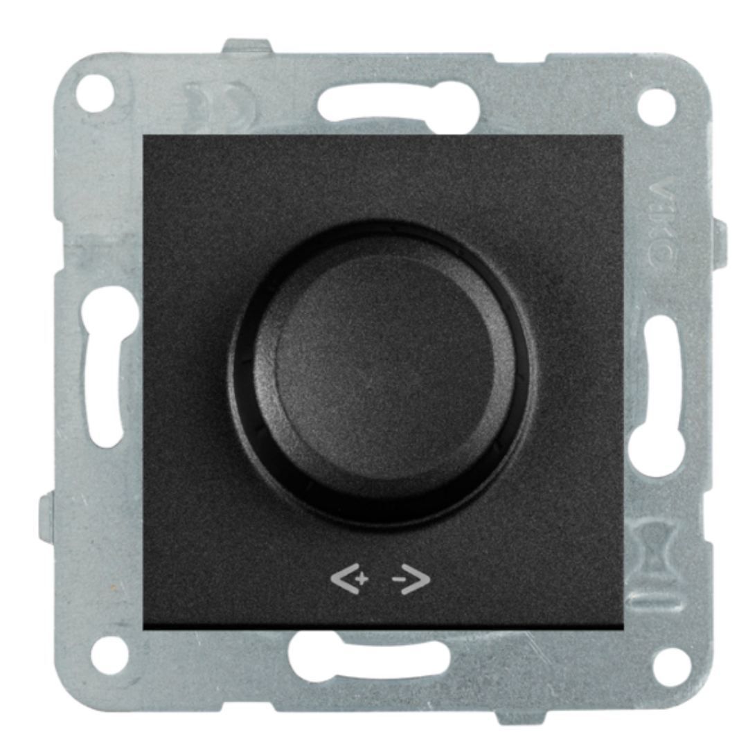 Viko Novella Serisi Siyah Renk Anahtar Prizler Dimmer Anahtarı 40-600W - Çerçevesiz
