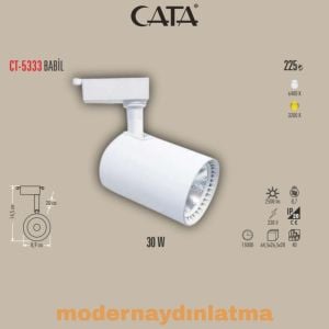 Cata CT-5333 30W Babil Beyaz Kasa Ray Spot Armatür Günışığı