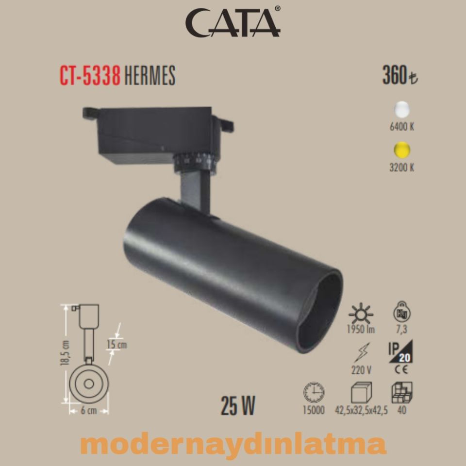 Cata CT-5338 25W Hermes Ray Spot Armatür Günışığı