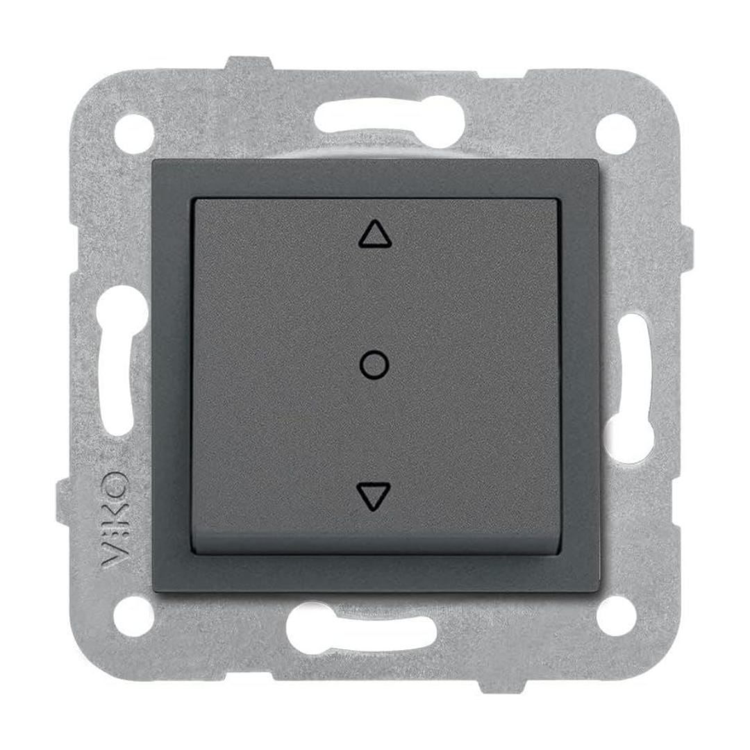 Viko Novella Serisi Füme Renk Anahtar Prizler Tek Düğmeli Jaluzi Kumanda Anahtarı - Çerçevesiz