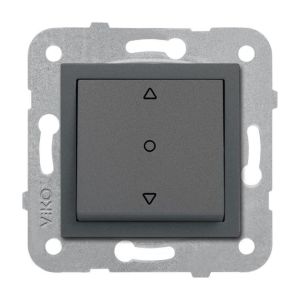 Viko Novella Serisi Füme Renk Anahtar Prizler Tek Düğmeli Jaluzi Kumanda Anahtarı - Çerçevesiz