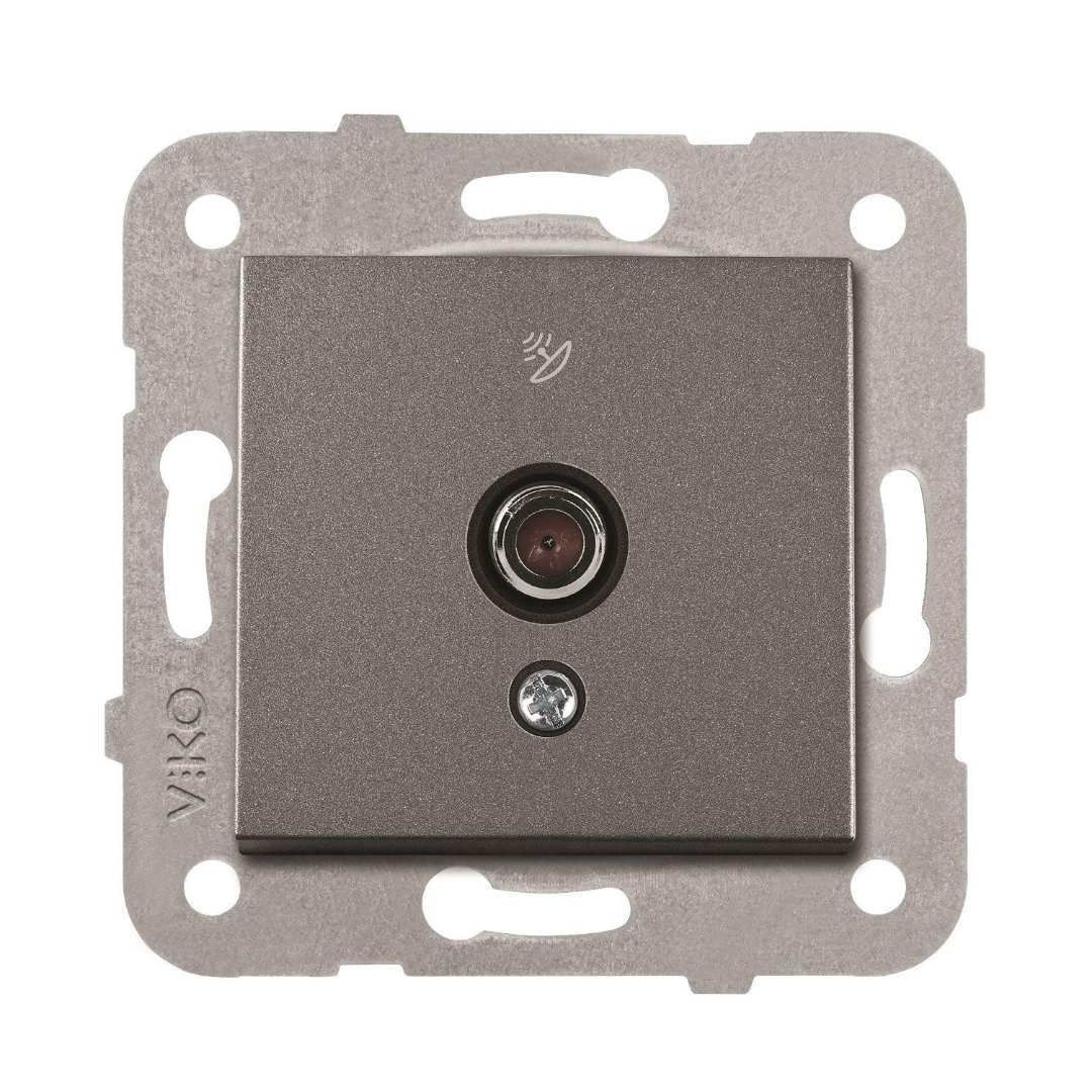 Viko Novella Serisi Füme Renk Anahtar Prizler Uydu Prizi - Çerçevesiz