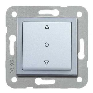 Viko Novella Serisi Gümüş Renk Anahtar Prizler Tek Düğmeli Jaluzi Kumanda Anahtarı - Çerçevesiz