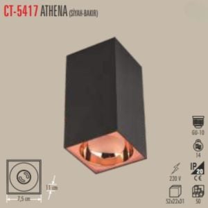 Cata CT-5417 Athena Siyah-Bakır Gu10 Duylu Sıva Üstü Armatür