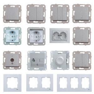 Viko Novella Serisi Gümüş Renk Anahtar Prizler Dimmer Anahtarı 40-600W - Çerçevesiz