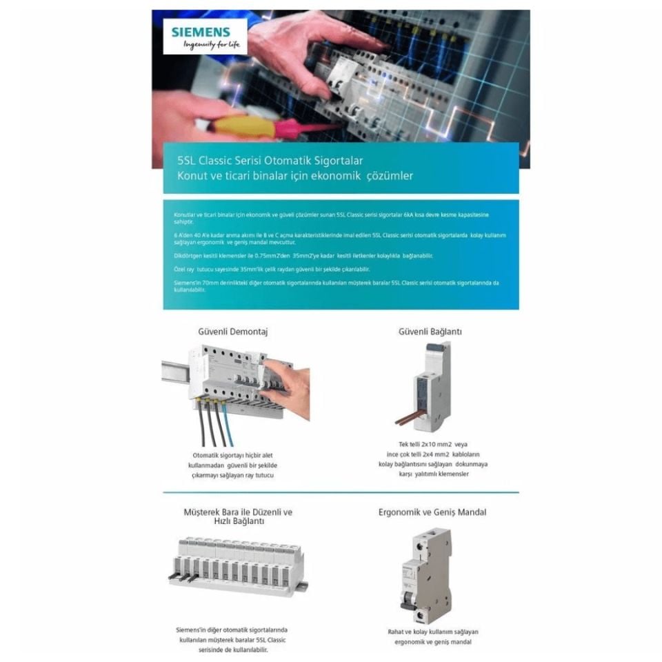 Siemens 1x10 Amper Monofaze Sigorta B Tipi