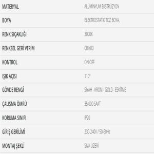 Goya GY 4206 Siyah Kasa Günışığı Tablo Aydınlatma Aplik