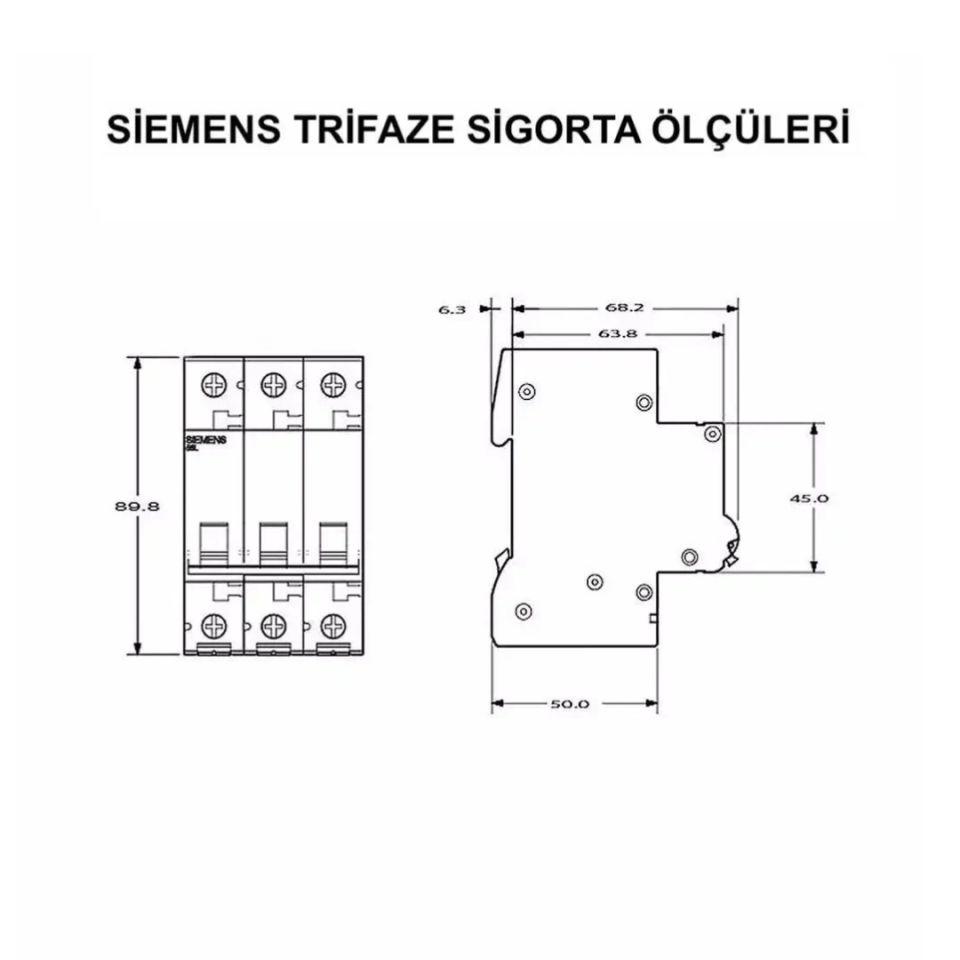 Siemens 3x63 Amper Trifaze Sigorta