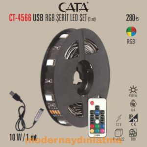 Cata Tak Çalıştır RGB Şerit Led Seti CT-4566 - Usb Set