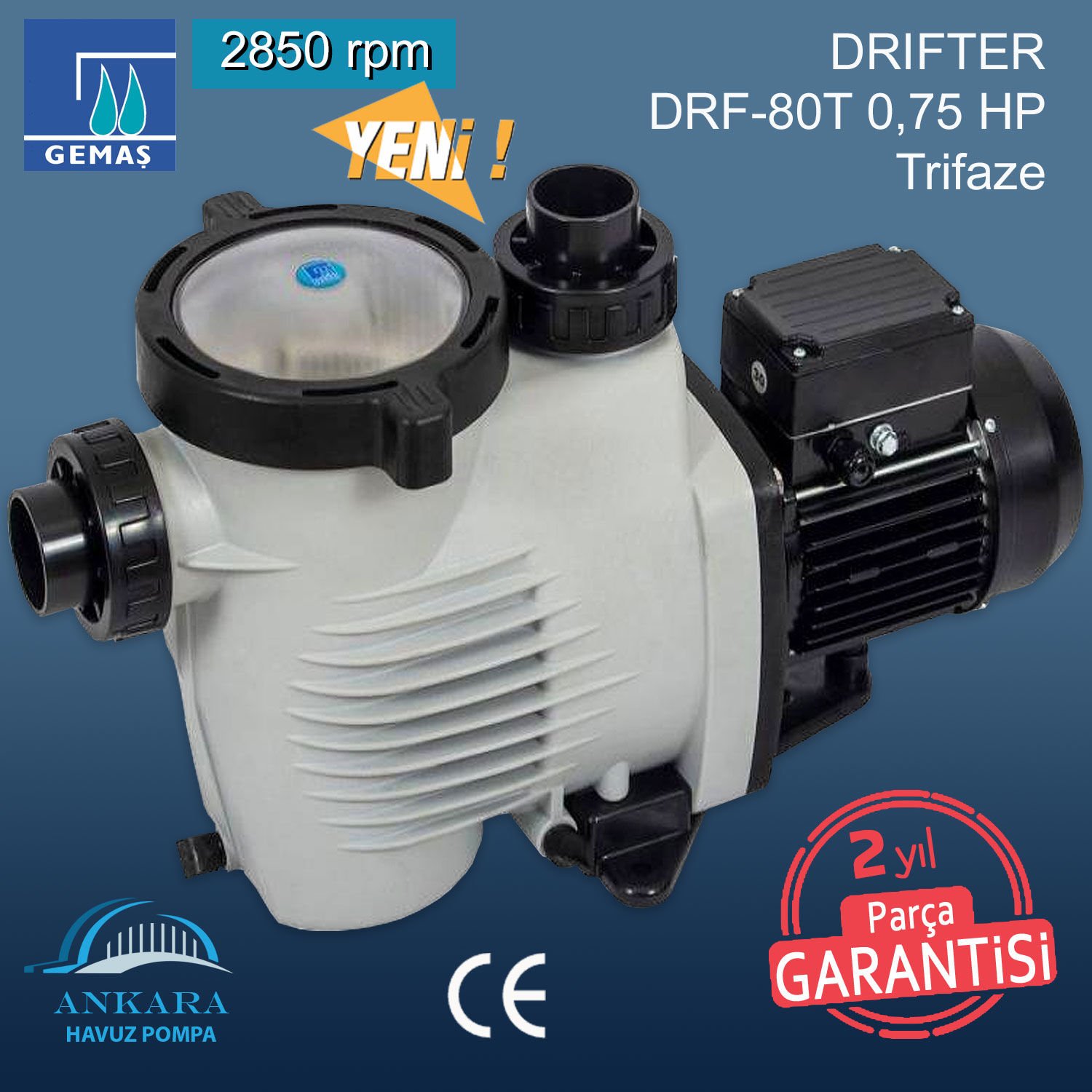 DRIFTER DRF-80T 0,75HP, Trifaze