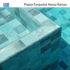 Piazza Turquoise (33x33 cm) Porselen Karo - m² 'si