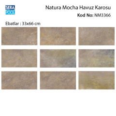 Natural Mocha (33x66 cm) Porselen Karo - m² 'si