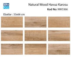 Natural Wood (33x66 cm) Porselen Karo - m² 'si