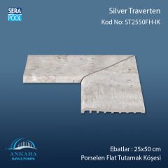 Silver Traverten 25x50 cm Porselen Flat Tutamak Köşeleri