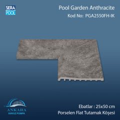 Pool Garden Anthracite 25x50 cm Porselen Flat Tutamak Köşeleri