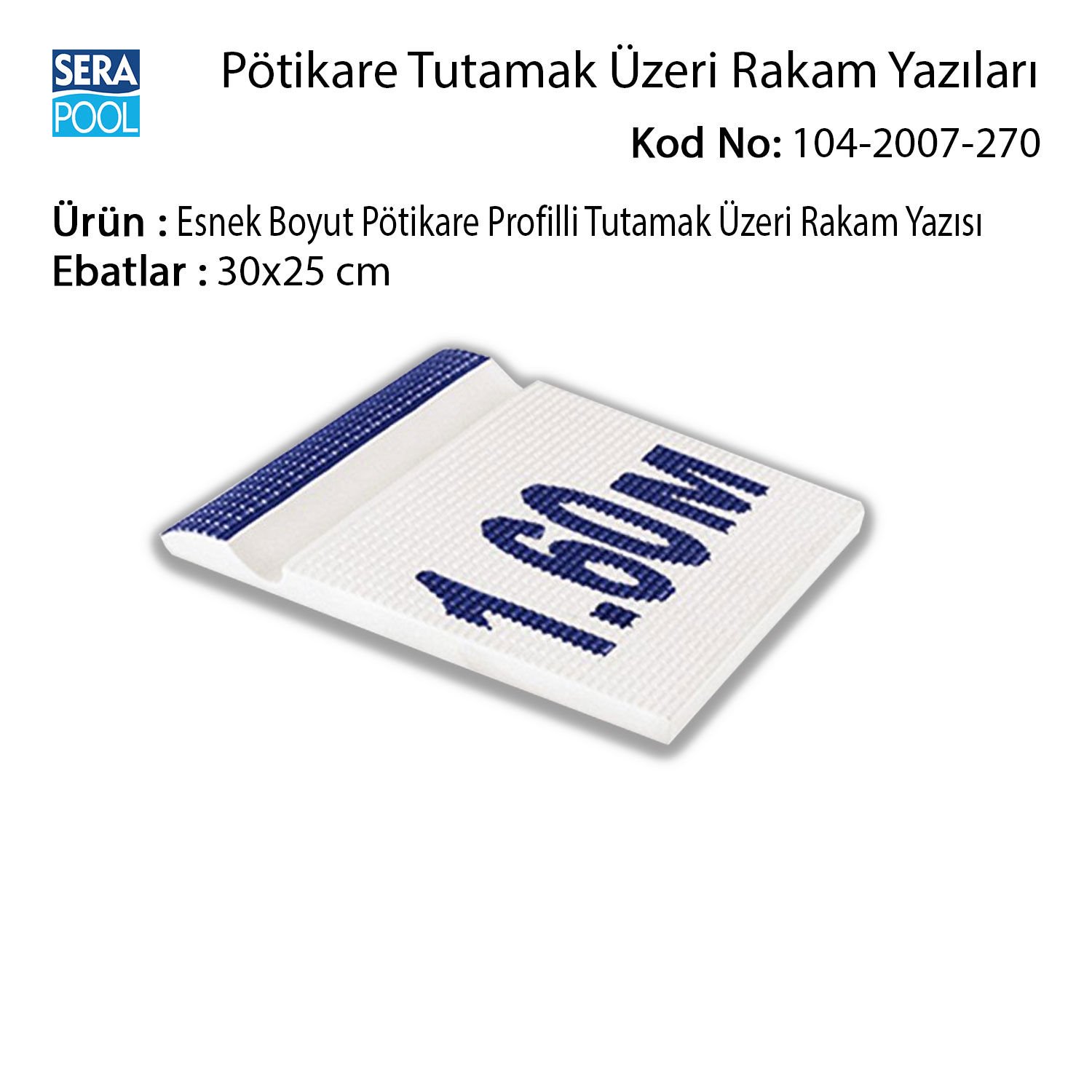 Esnek Boyut Pötikare Profilli Tutamak Üzeri Rakam Yazısı 30x25 cm Logo ve Rakam Ekleme