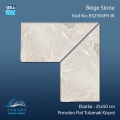 Beige Stone 25x50 cm Porselen Flat Tutamak Köşeleri